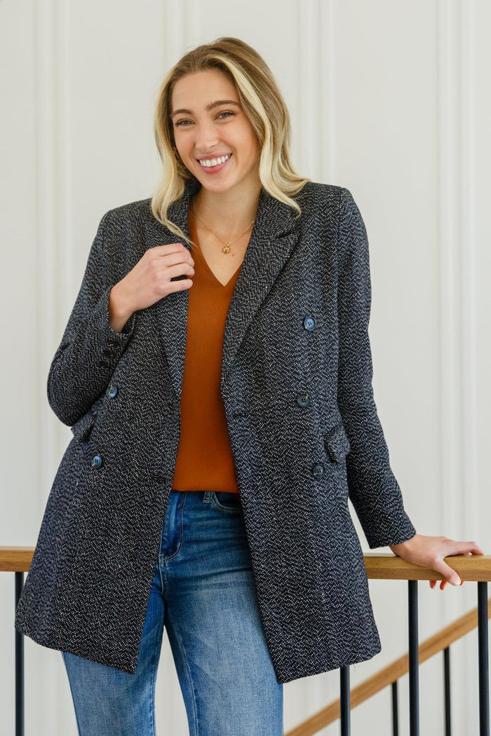 Hazel Blues® | Chic Upon Arrival Button Down Blazer Jacket In Black - Hazel Blues®