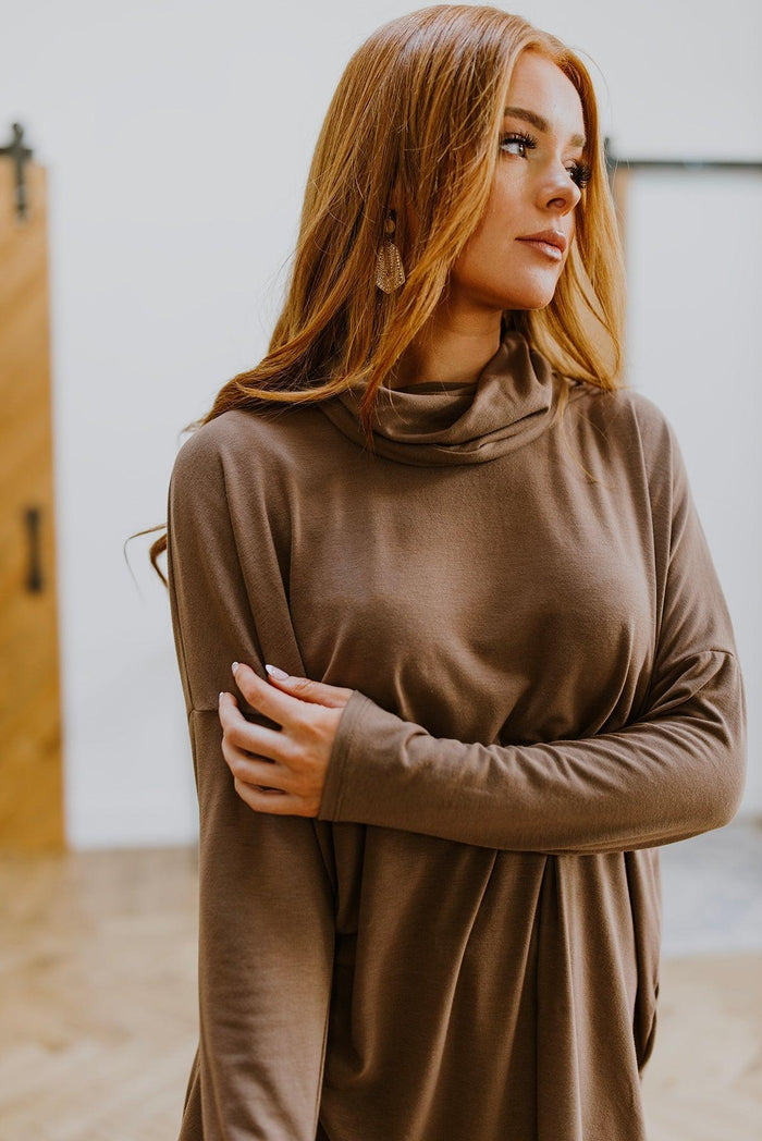 Hazel Blues® | Comfort First Cowl Neck Hi-Low Long Sleeve - Hazel Blues®