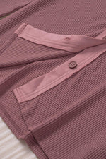 Hazel Blues® | Contrast Waffle-Knit Shirt Jacket - Hazel Blues®