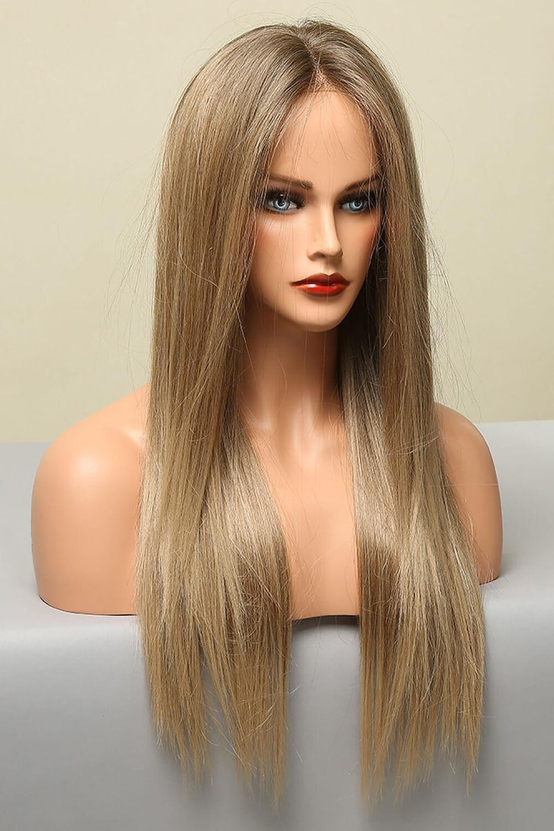 Hazel Blues® | Dark Blonde Balayage Long Straight Lace Front Synthetic Wigs 26" - Hazel Blues®