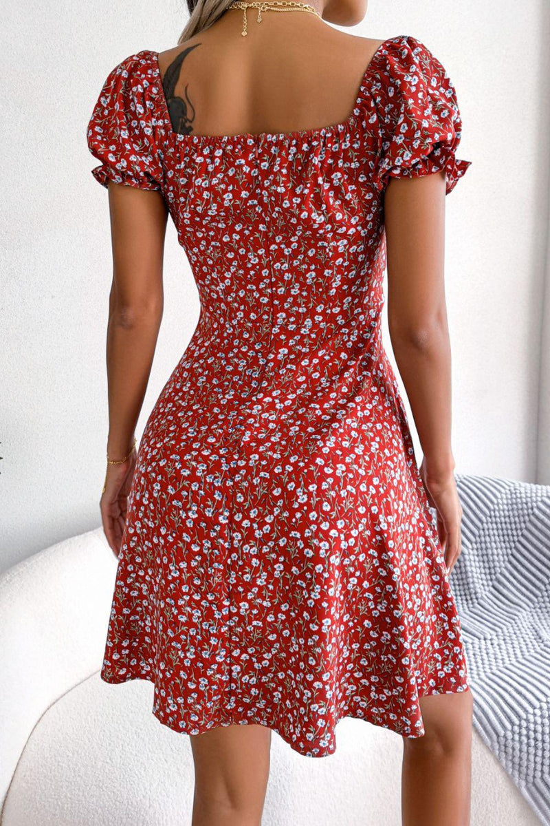 Hazel Blues | Ditsy Floral Drawstring A-Line Dress Hazel Blues | Ditsy Floral Drawstring A-Line Dress