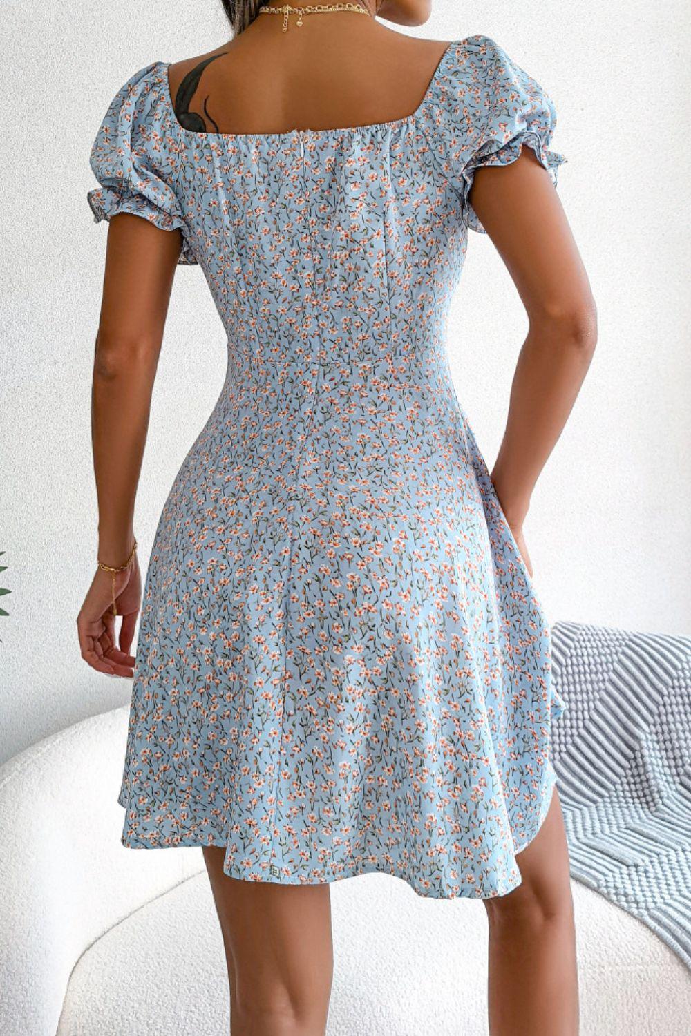 ditsy blue floral dress Women's Easy Romance Dress, Blue