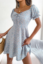 Hazel Blues® | Ditsy Floral Drawstring A-Line Dress - Hazel Blues®