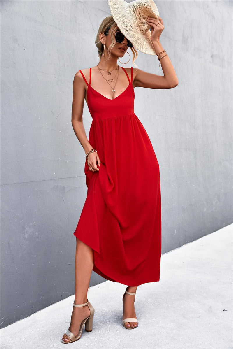 Hazel Blues | Double Strap Tie Back Dress Hazel Blues | Double Strap Tie Back Dress