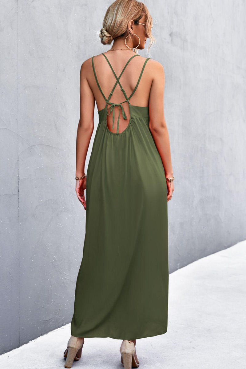 Hazel Blues | Double Strap Tie Back Dress Black / XL Hazel Blues | Double Strap Tie Back Dress Black / XL