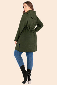 Hazel Blues® | Drawstring Waist Hooded Cardigan with Pockets - Hazel Blues®