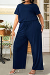 Hazel Blues® | Drawstring Waist Short Sleeve Jumpsuit - Hazel Blues®
