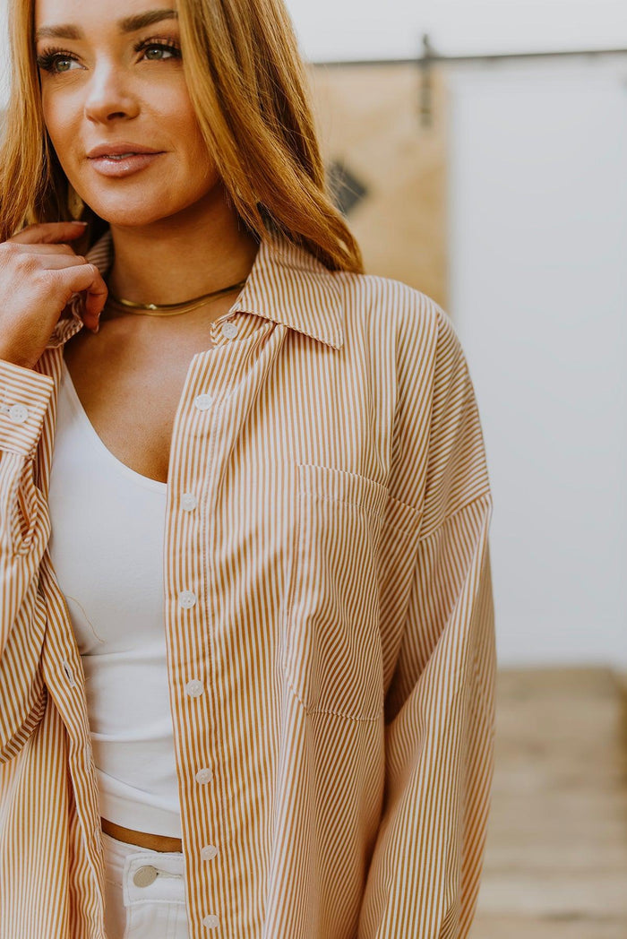 Hazel Blues® | Easy On The Eyes Striped Button Up - Hazel Blues®