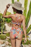 Hazel Blues® | Floral Crisscross Tie Back Bikini Set - Hazel Blues®