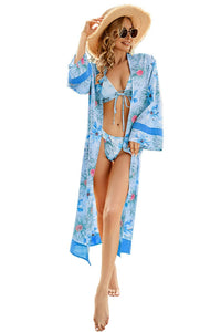 Hazel Blues® | Floral Open Front Duster Cover Up - Hazel Blues®