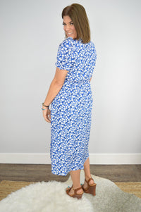 Hazel Blues® | Floral Round Neck Split Midi Dress - Hazel Blues®