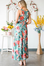 Hazel Blues® | Floral Sleeveless Maxi Dress with Pockets - Hazel Blues®