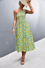 Hazel Blues® | Floral Smocked One-Shoulder Midi Dress - Hazel Blues®