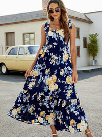 Hazel Blues® | Floral Tie-Shoulder Sleeveless Dress - Hazel Blues®