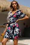 Hazel Blues® | Floral Tied Flounce Sleeve Surplice Dress - Hazel Blues®