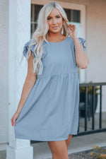 Hazel Blues® | Flutter Sleeve Ruched Mini Dress - Hazel Blues®