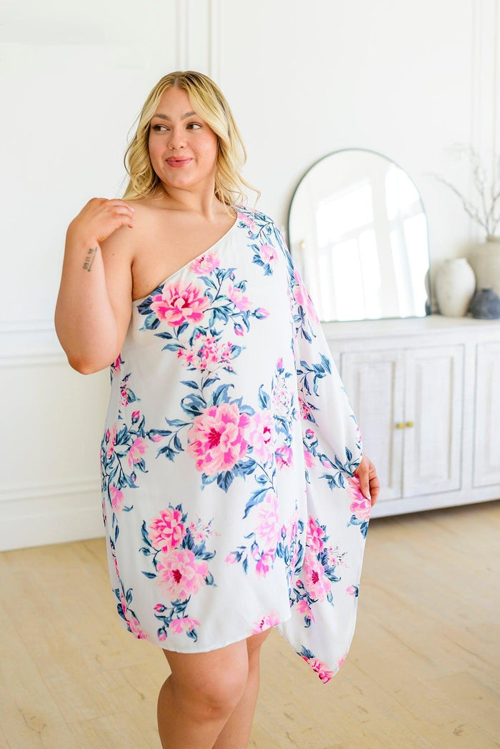 Hazel Blues® | Forever Smitten Floral One Shoulder Dress - Hazel Blues®