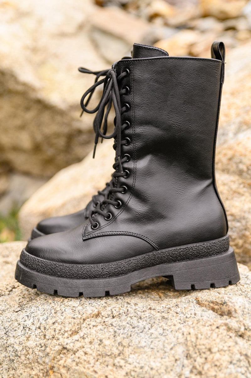 Hazel Blues® | Fresh Feels Combat Boots In Black - Hazel Blues®