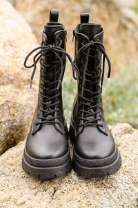 Hazel Blues® | Fresh Feels Combat Boots In Black - Hazel Blues®