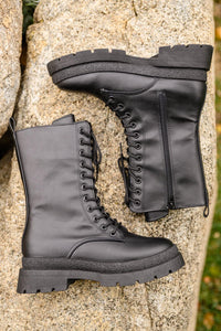 Hazel Blues® | Fresh Feels Combat Boots In Black - Hazel Blues®