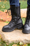 Hazel Blues® | Fresh Feels Combat Boots In Black - Hazel Blues®