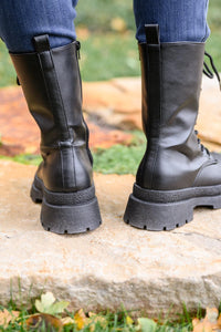 Hazel Blues® | Fresh Feels Combat Boots In Black - Hazel Blues®