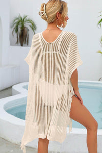 Hazel Blues® | Fringe Trim Openwork Cover Up - Hazel Blues®