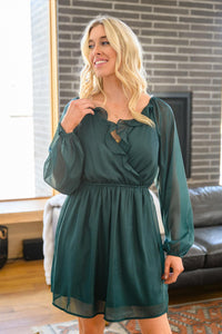 Hazel Blues® | Front And Center Balloon Sleeve Dress in Green - Hazel Blues®