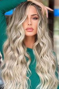 Hazel Blues® | Full Machine Made Long Wave Wigs 26'' - Hazel Blues®