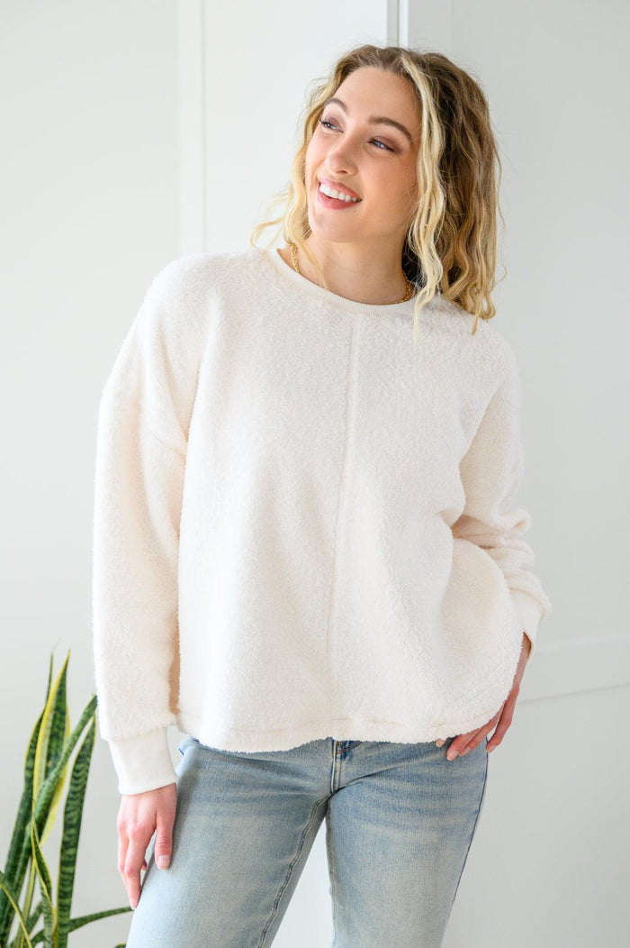 Hazel Blues® | Fuzzy Cuddles Sweater in Off White - Hazel Blues®