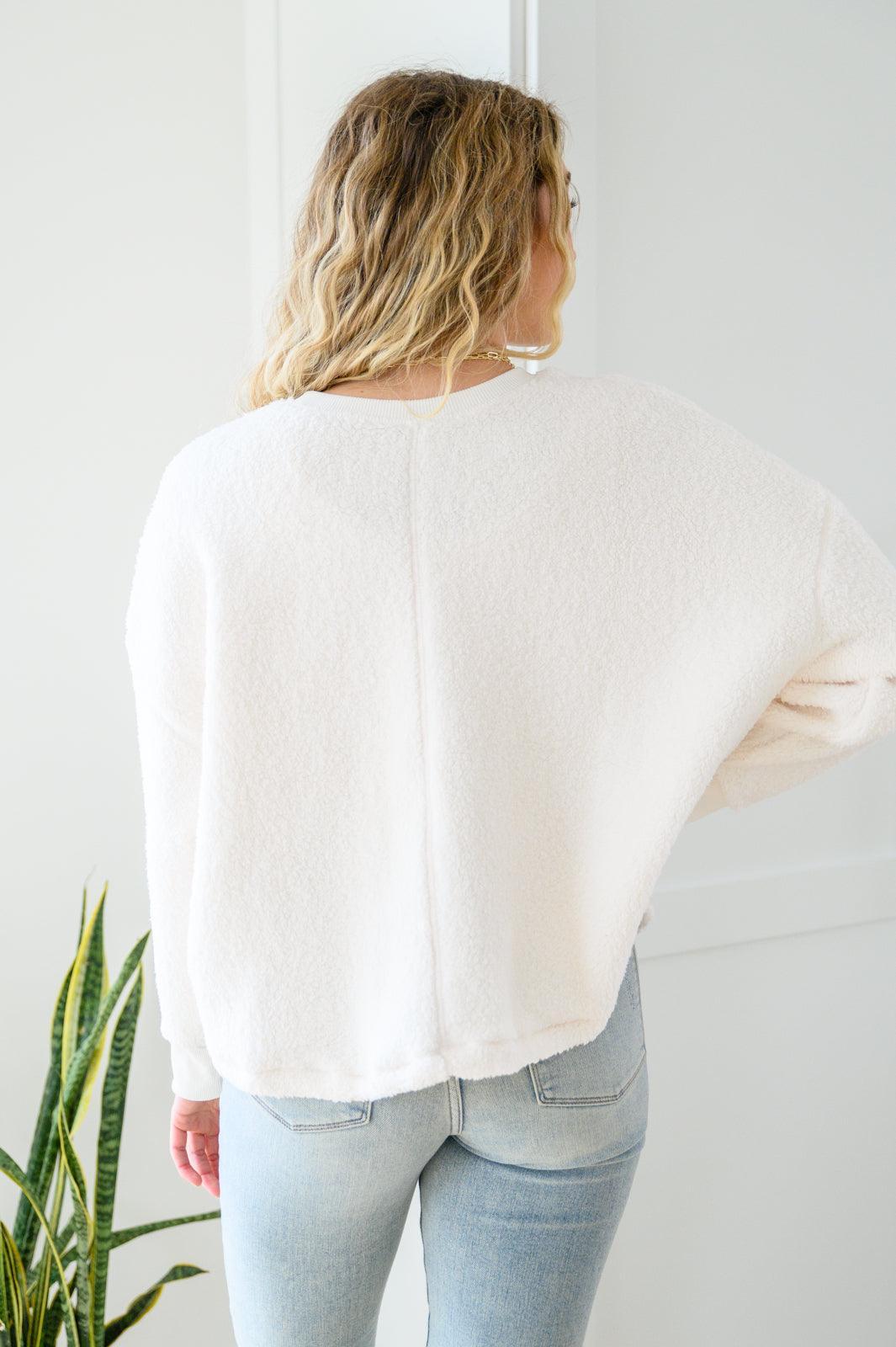 Hazel Blues® | Fuzzy Cuddles Sweater in Off White - Hazel Blues®