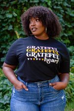 Hazel Blues® | Grateful Heart Graphic T-Shirt In Black - Hazel Blues®