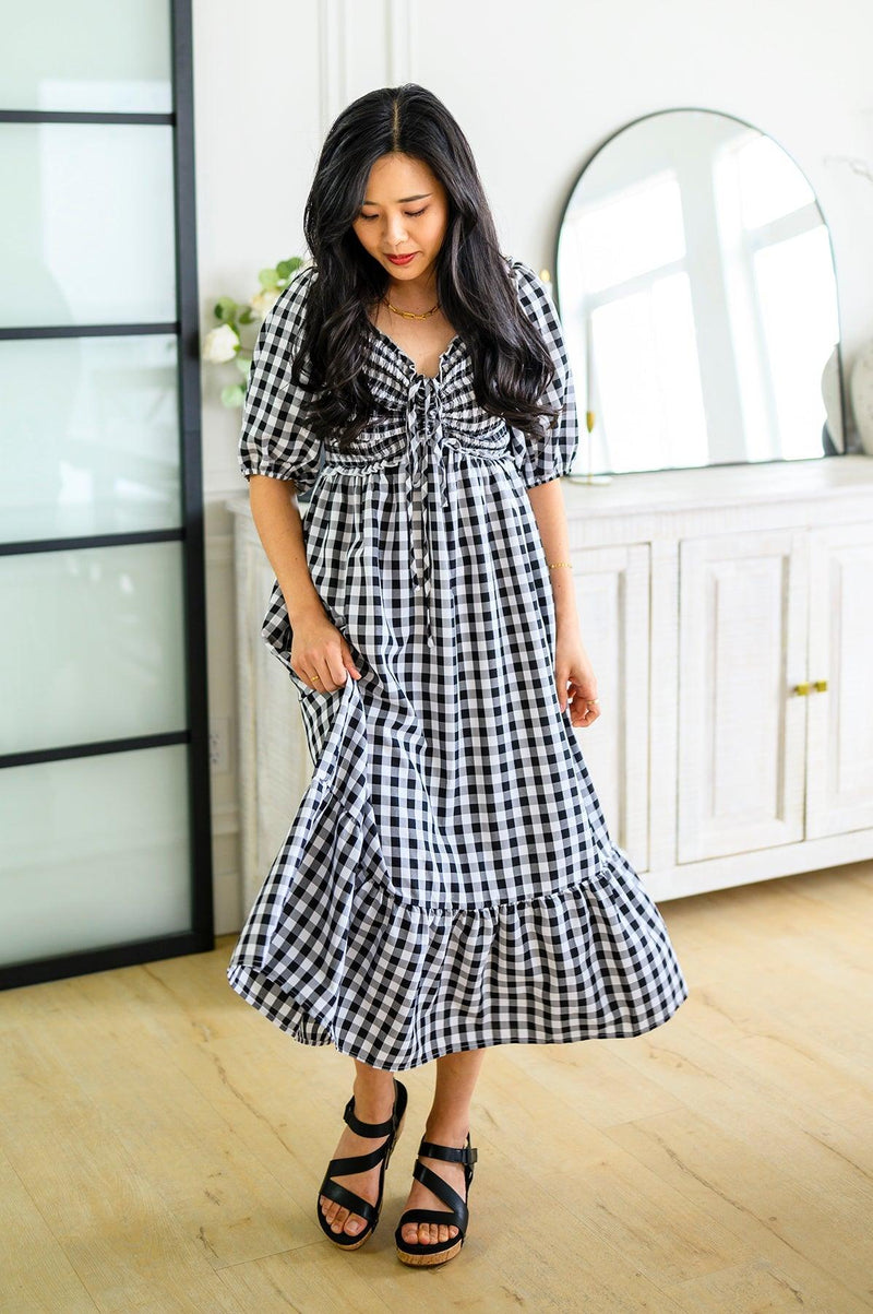 Hazel Blues® | Greenville Gingham Midi Dress