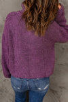 Hazel Blues® | Half Zip Rib-Knit Dropped Shoulder Sweater - Hazel Blues®