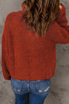 Hazel Blues® | Half Zip Rib-Knit Dropped Shoulder Sweater - Hazel Blues®