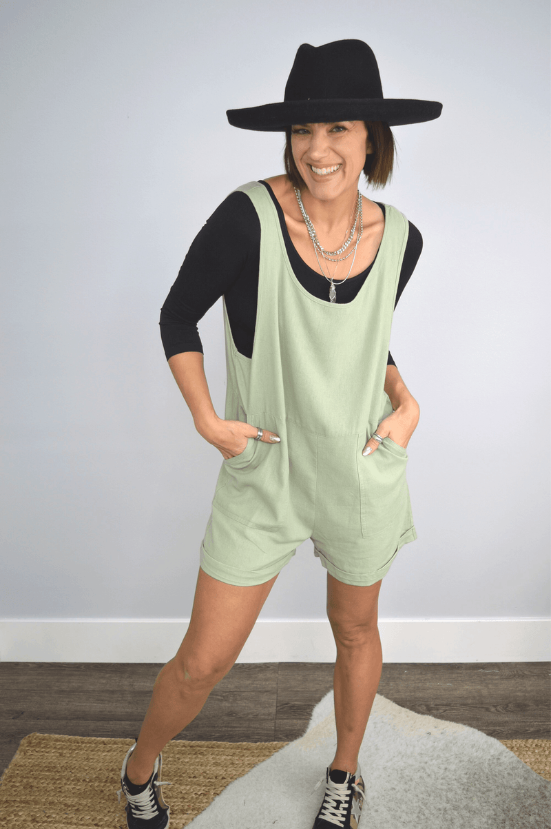 Hazel Blues® | Harlee Linen Romper - Hazel Blues®