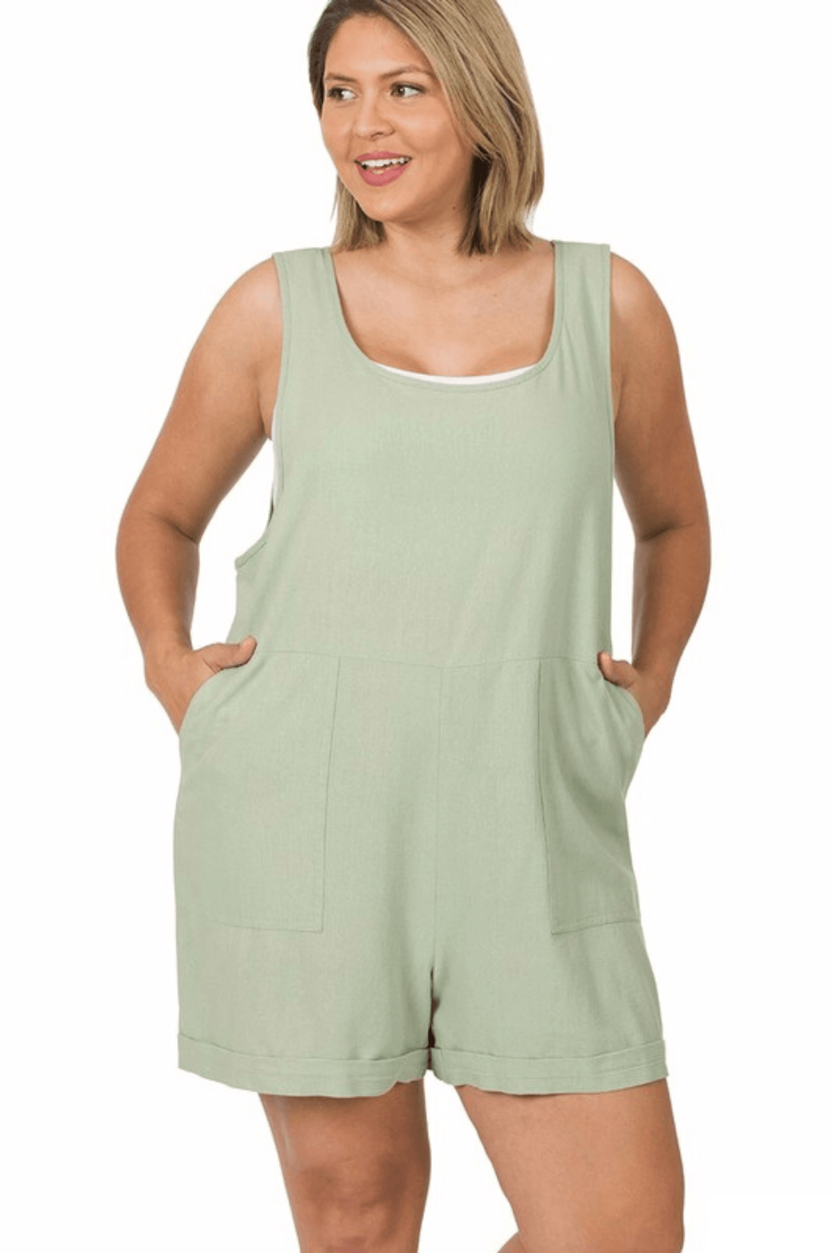 Hazel Blues® | Harlee Linen Romper - Hazel Blues®