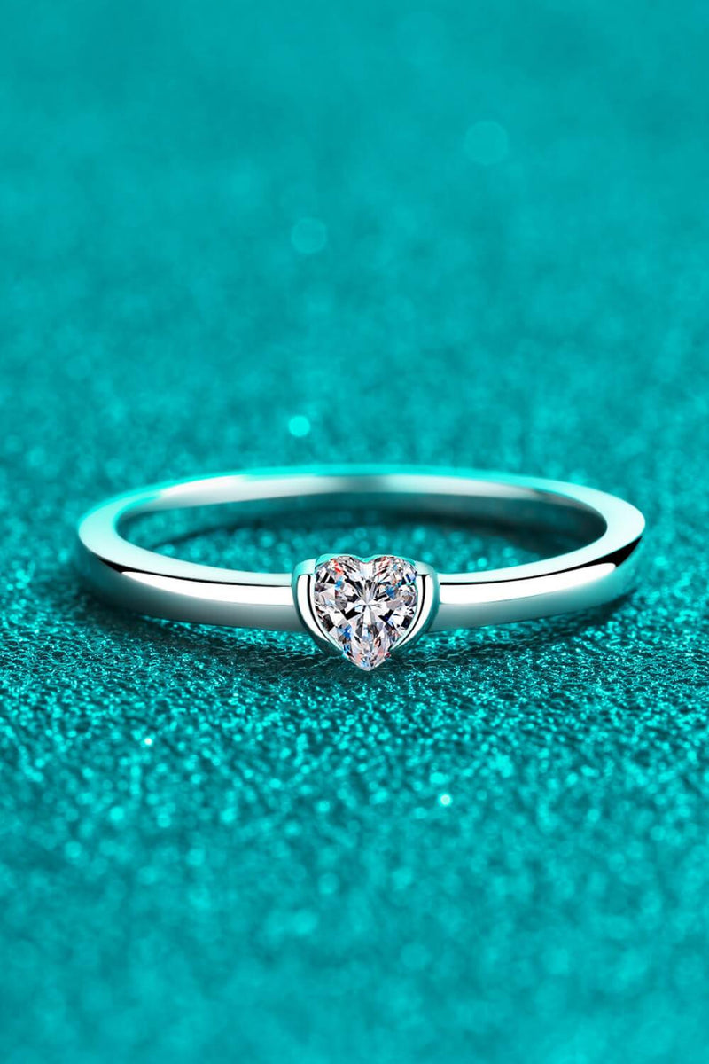 Hazel Blues® | Heart-Shaped Moissanite Solitaire Ring - Hazel Blues®