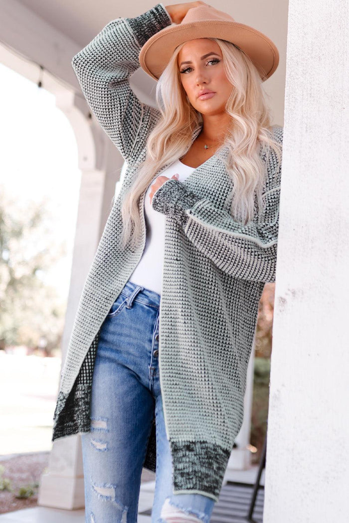 Hazel Blues® | Heathered Open Front Longline Cardigan - Hazel Blues®