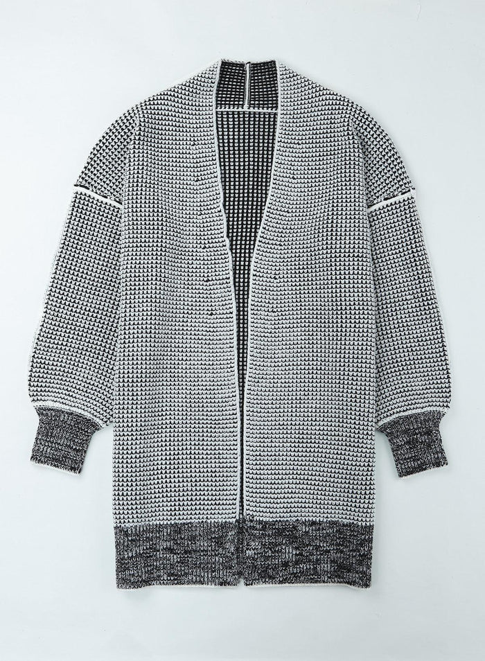 Hazel Blues® | Heathered Open Front Longline Cardigan - Hazel Blues®