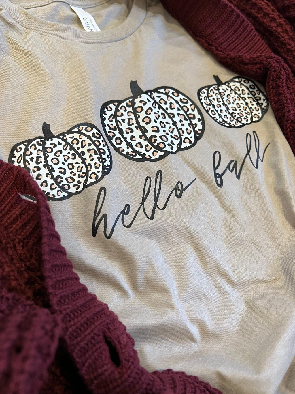 Hazel Blues® | Hello Fall Leopard Pumpkins Graphic Tee - Hazel Blues®