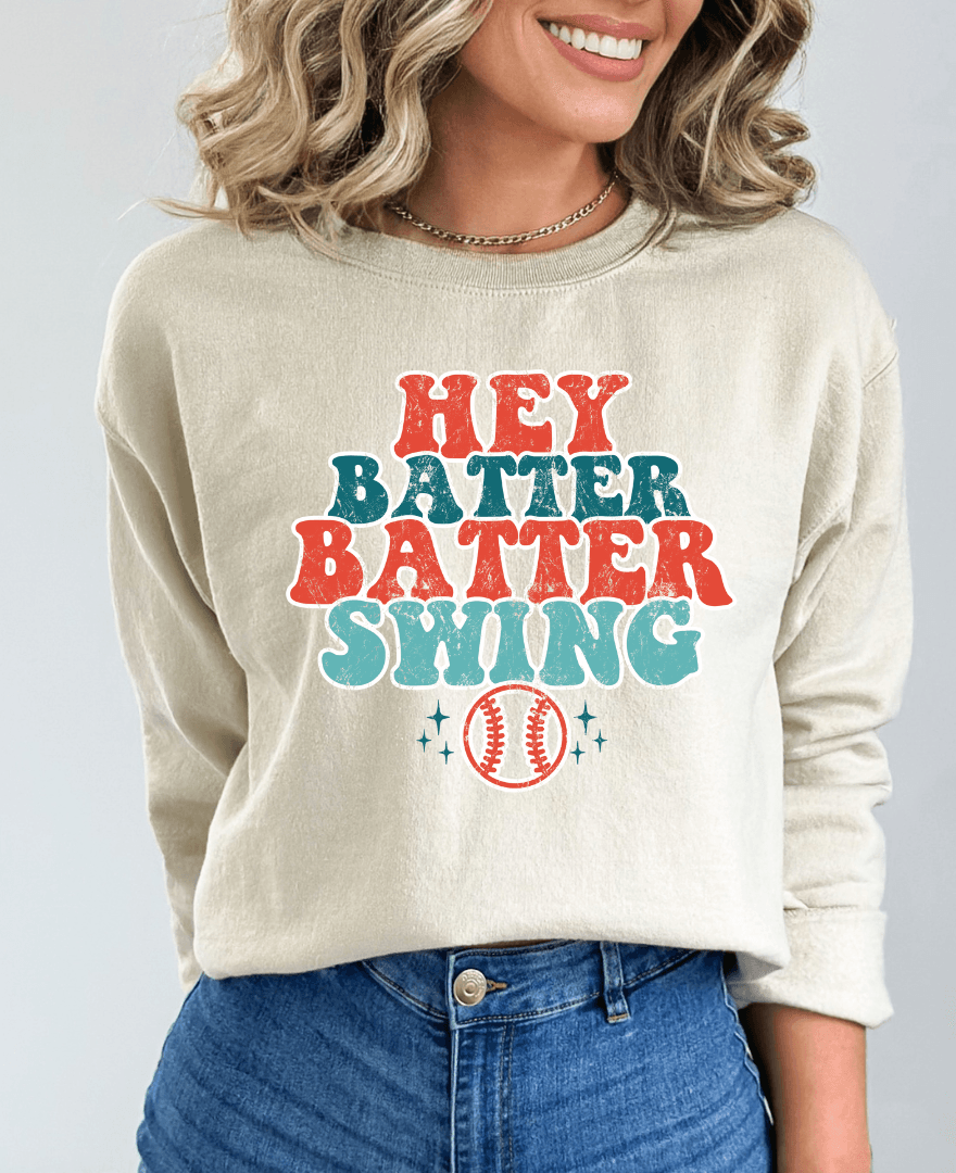 Hazel Blues® | Hey Batter Batter Swing Graphic Sweatshirt - Hazel Blues®