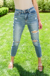 Hazel Blues® | Hi-Rise Destroyed Slim Fit Jeans - Hazel Blues®