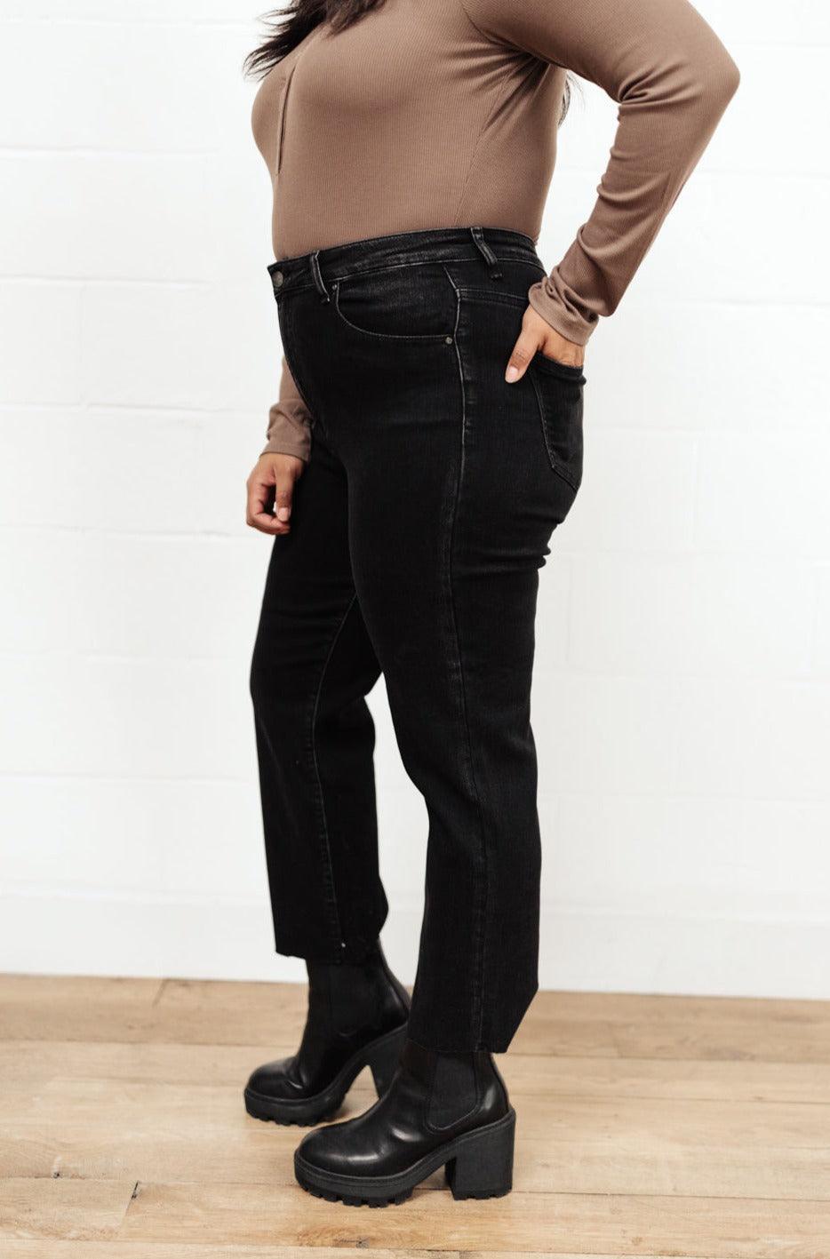 Hazel Blues® | High Waist Mom Fit Jeans In Black - Hazel Blues®