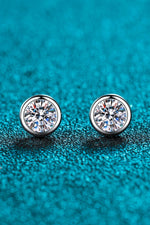 Hazel Blues® | Inlaid 1 Carat Moissanite Stud Earrings - Hazel Blues®
