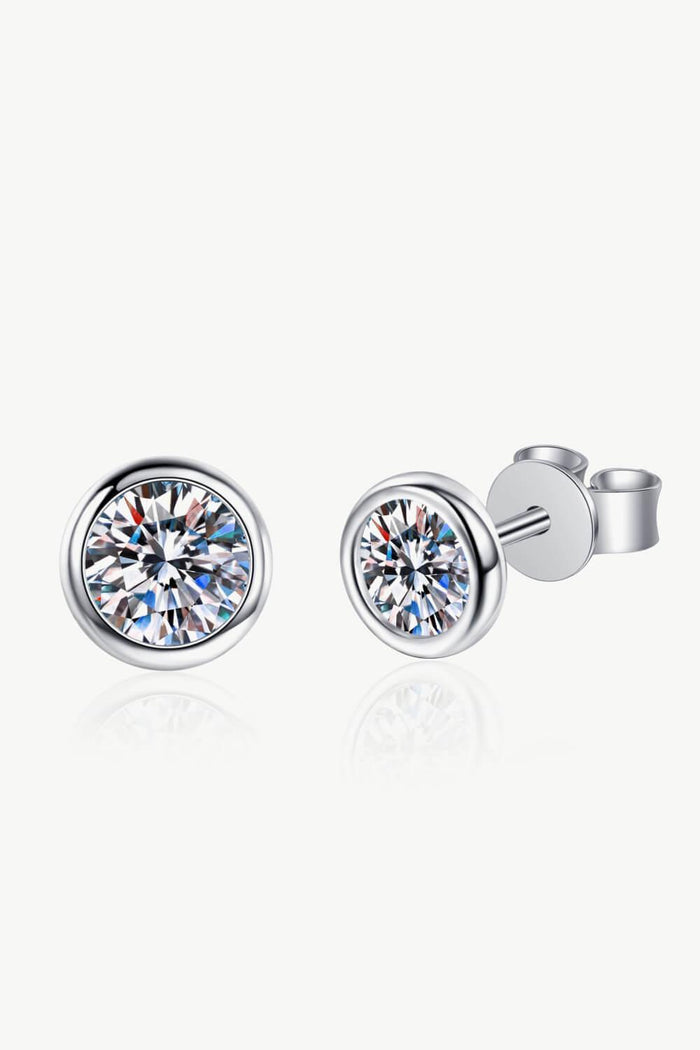 Hazel Blues® | Inlaid 1 Carat Moissanite Stud Earrings - Hazel Blues®