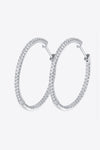 Hazel Blues® | Inlaid Moissanite 925 Sterling Silver Hoop Earrings - Hazel Blues®