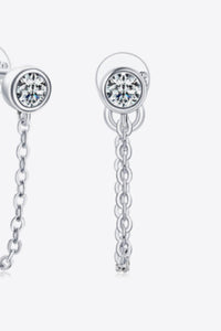 Hazel Blues® | Inlaid Moissanite Chain Earrings - Hazel Blues®