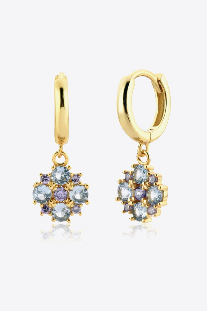 Hazel Blues® | Inlaid Zircon 925 Sterling Silver Drop Earrings - Hazel Blues®