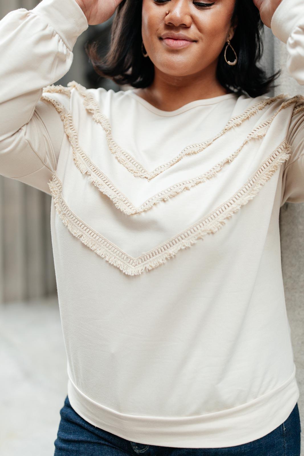 Hazel Blues® | Into The Fringe Top in Beige - Hazel Blues®